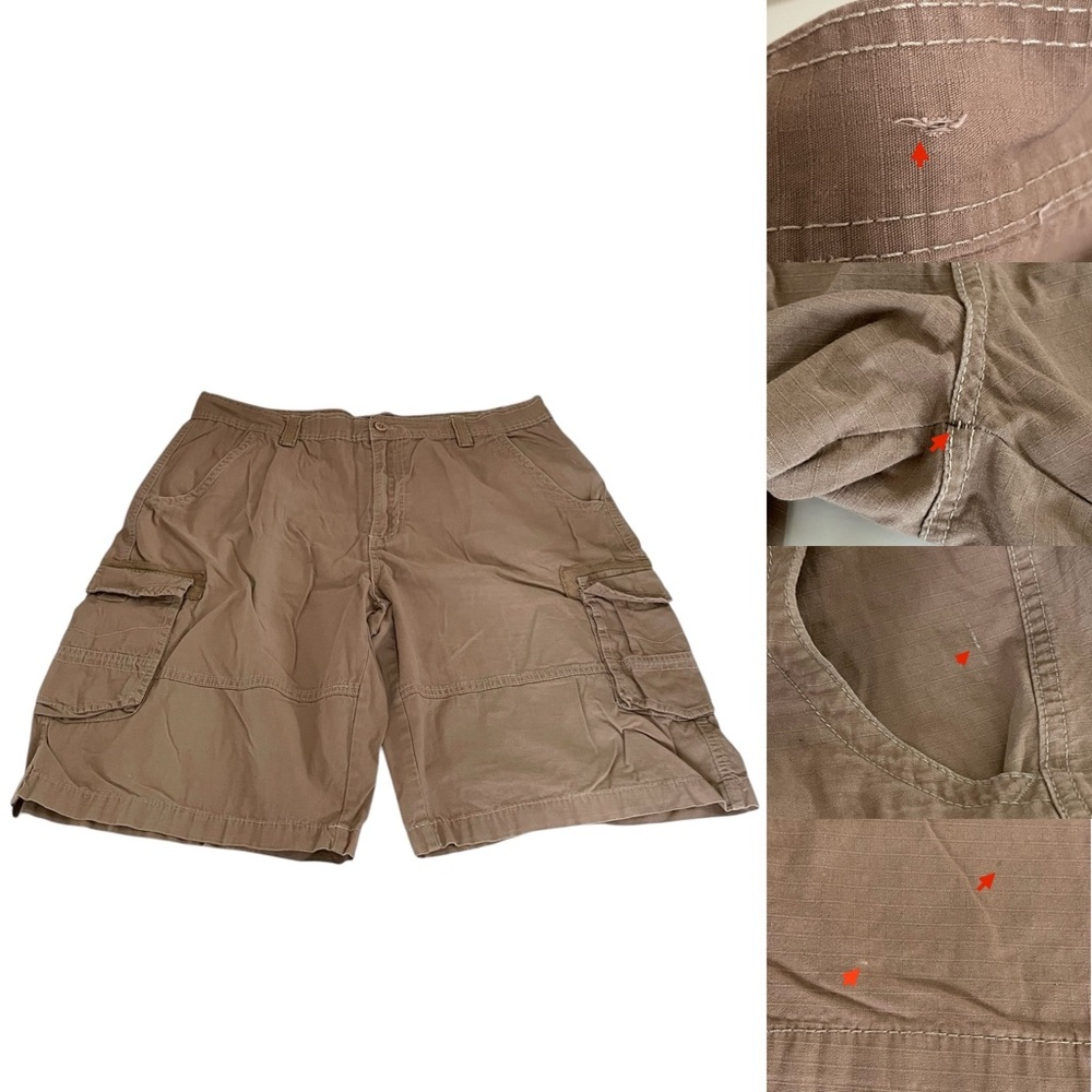 Beverly Hills Polo Club 100% Cotton Men's Tan Cargo Shorts Waist 38